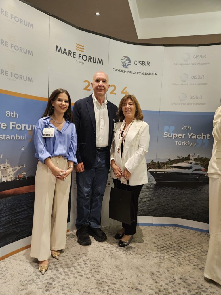 Mrs. Itir Ipekel Tsiropoulos (Argolis Yacht Lines - Founder and Manager), Mr. Sinan Özer (Aegean Yacht Buiilding - Chairman) and Mrs. Dilara Ayse Dayioglugil (Mare Legal Law Firm - Founding Partner) at 2nd Super Yacht Conference Türkiye 2024